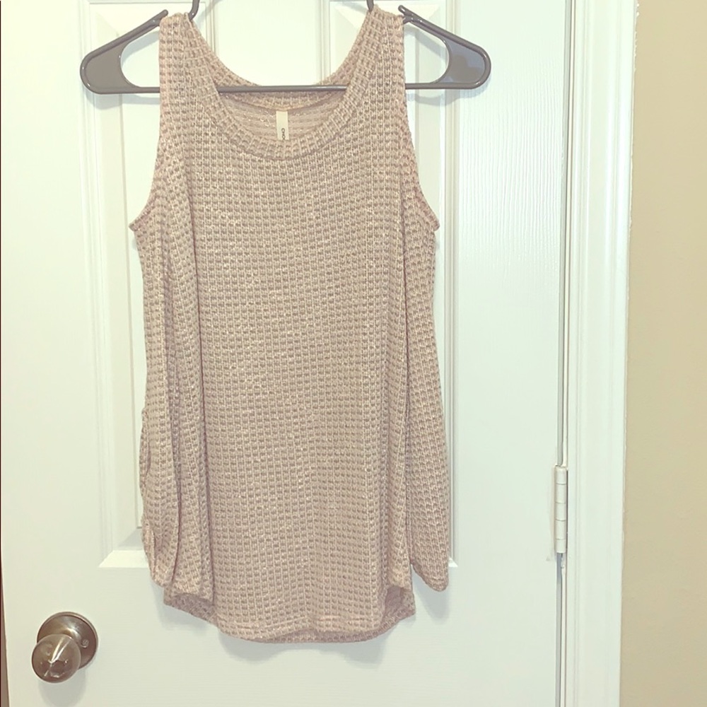 Pink & grey Open shoulder sweater brand new